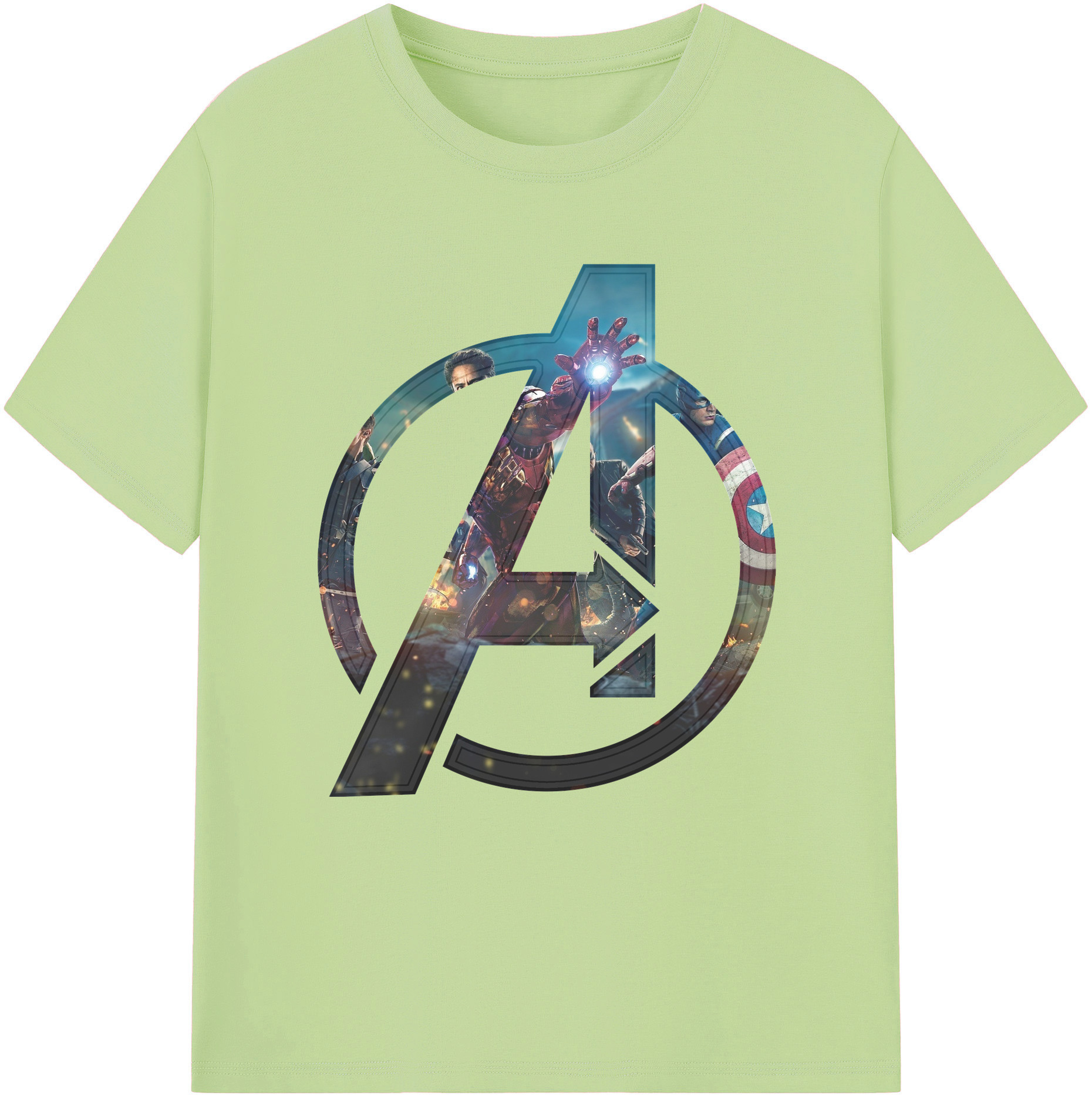 （画像用） アベンジャーズ The Avengers 綿100％半袖Tシャツ（フロントプリント）